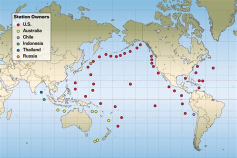 major tsunamis on a map.